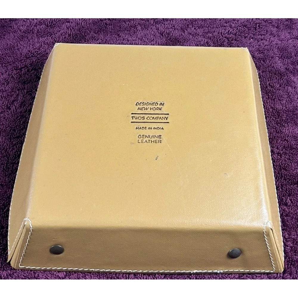 NWT‎ Two's Company Leather Desk Tray, Catch All, w/  Muhammad Ali Saying 